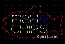LED Sign Fish Chips