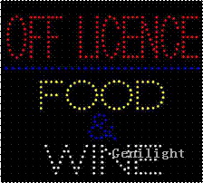 LED Sign with Food and Wine