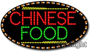 LED Sign with Chinese Food